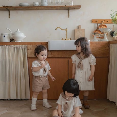 [予約] Pure Tie ST Dress (Kids) / OREN by Hibyebebe