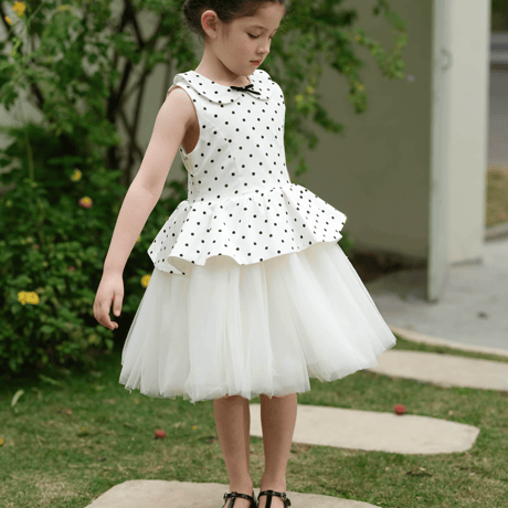 [予約] Polka Dot Peplum Dress