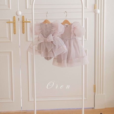 [即納] Serena Pintuck Organza Suit / OREN by Hibyebebe（Pink M_size のみ）