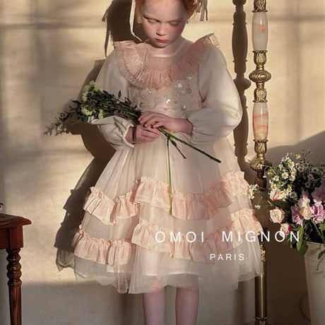 [予約] Romantic Vintage Lace Tulle Dress / omoi mignon