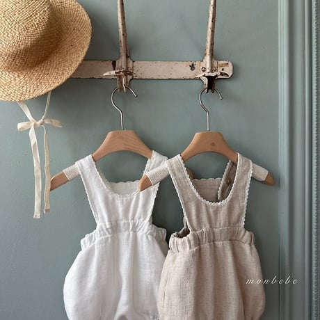 [予約] Pure Linen Suspender Suit / Monbebe