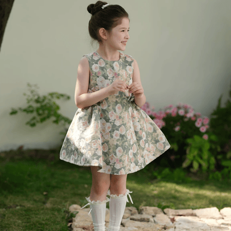 [予約] Antique Rose Jacquard Dress