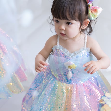 [予約] Aurora Twinkle Dress + ribbon pin SET