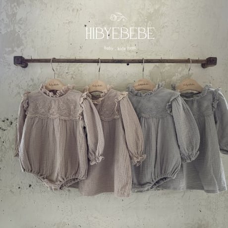 [即納] Laura Yoru Lace Dress/ Hibyebebe （ beige M, L _ size のみ）