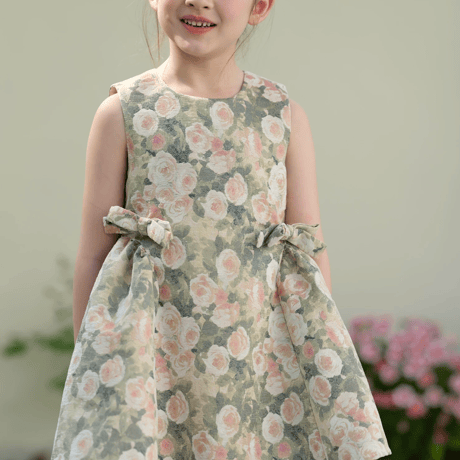 [予約] Antique Rose Jacquard Dress