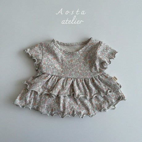 [即納] linen frill blouse / Aosta(ivory S,L,XL_のみ)
