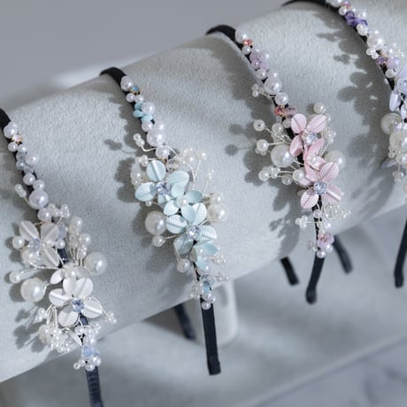 [予約]  flower pearl shushu hair band