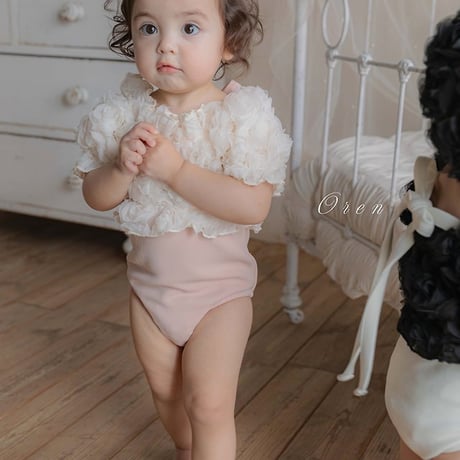 [予約] bebe) Amelia Rose Swimsuit (Hat Set)/ OREN by Hibyebebe