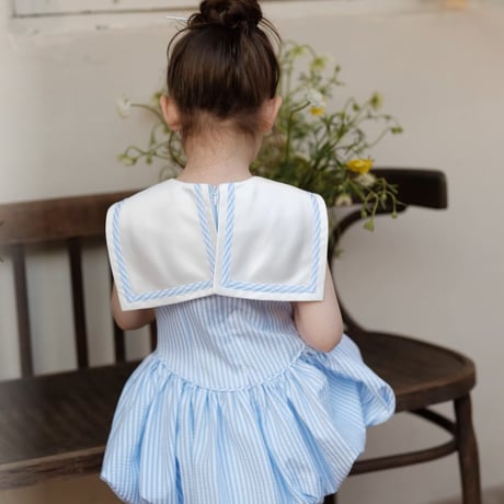 [予約] aqua marine school-look dress