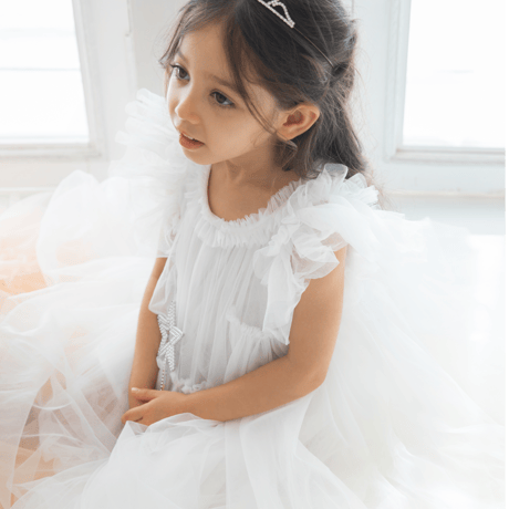 [予約] Rosy flora sha dress (Lily white)