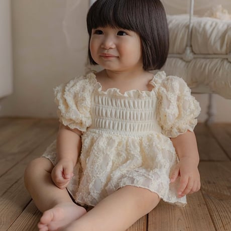[予約] Juliet Bloom Swimsuit (bebe) (Hat Set)/ OREN by Hibyebebe