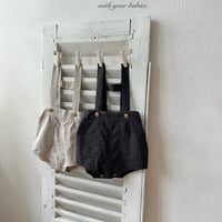 [予約] Linen suspender shorts / Monbebe