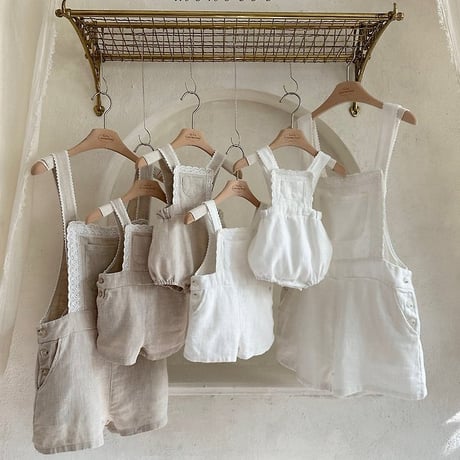 [予約] Pure Linen Suspender Suit / Monbebe