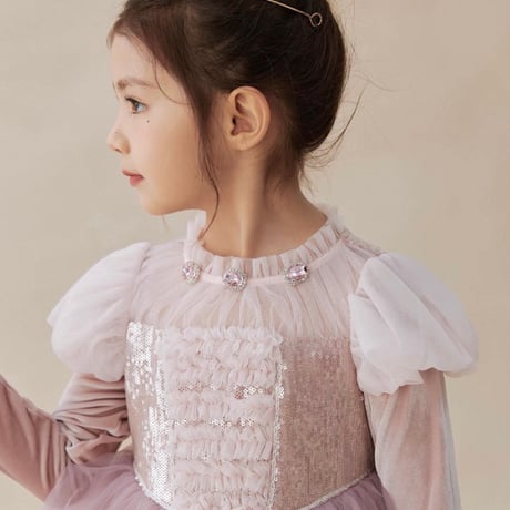 [即納] Winter Princess Velvet Tulle Dress (  140 _ size のみ   )