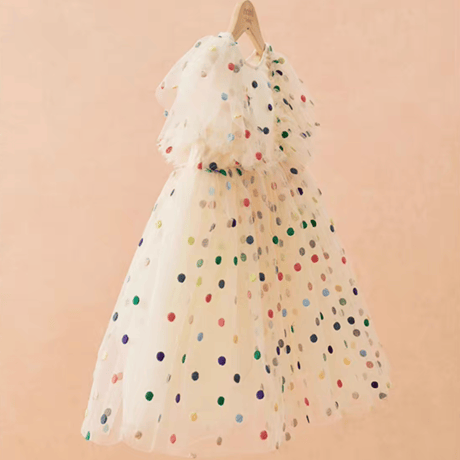 [予約] Rainbow Dot Tulle Dress