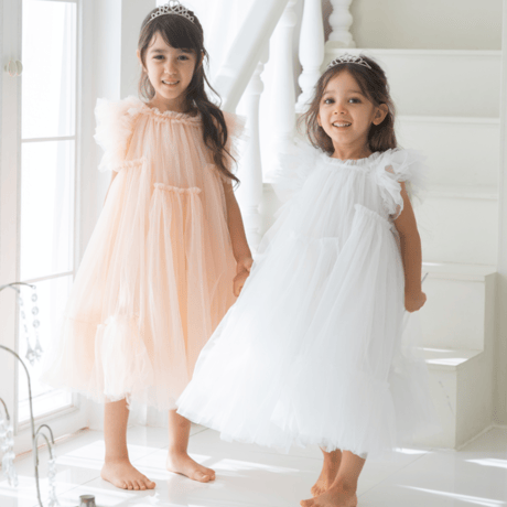 [予約] Rosy flora sha dress (Lily white)