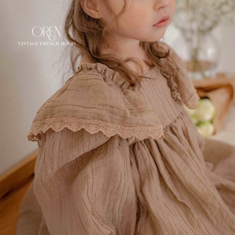 OREN アイボリー フリルドレス M 即納] lily-frill dress(cream/beige)/ OREN by Hib