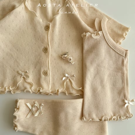 [即納] camellia cardigan / Aosta(ivory S,M,L,XL_pink S,M,L,XLのみ)