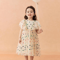 [予約] Rainbow Dot Tulle Dress