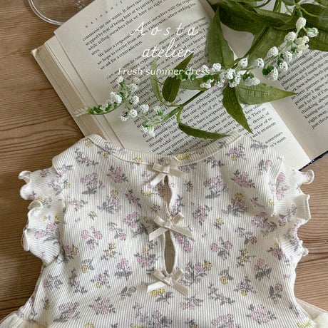 [即納] Lala dress / Aosta(big flower ivory S,M,Lのみ)