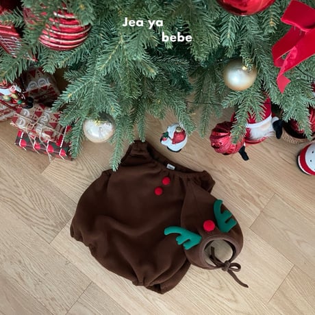 [即納]  Christmas suit + hat set (Rudolph) /Jea ya bebe