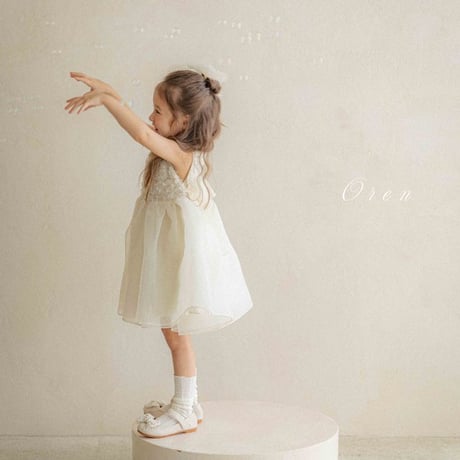 [即納] Flower Rosé Dress/ OREN by Hibyebebe  (M size のみ)