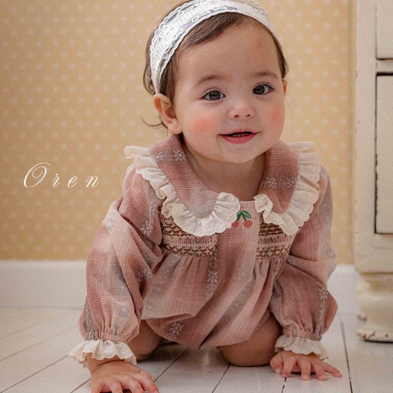 予約] Cherry Smocked Suit / OREN by Hibyebebe |