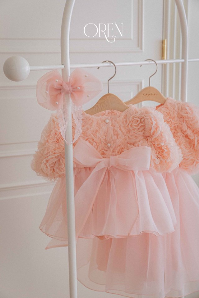 OREN Blooming Rose Pearl OnePiece ドレス M 即納] Blossom Rose dress / OREN by Hibyebebe (S
