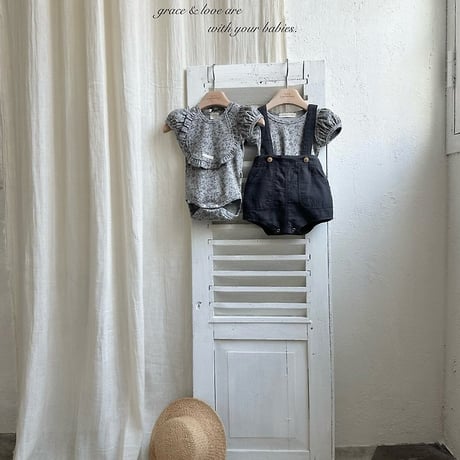 [予約] Linen suspender shorts / Monbebe