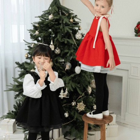 [即納]  Joli ribbon dress _ RED /moitoinous  ( 110_size のみ）