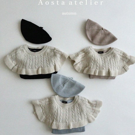 [即納] knit cape-T/Aosta (black M_のみ)