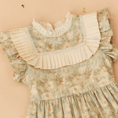 [予約] Vintage Floral Pleats Dress