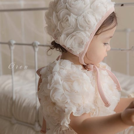 [予約] bebe) Amelia Rose Swimsuit (Hat Set)/ OREN by Hibyebebe
