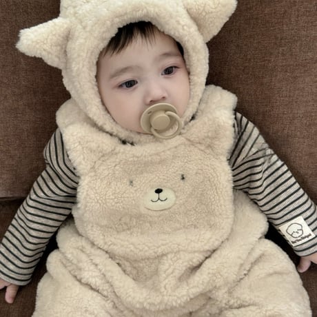 [即納] Bear Mong Overall Hat Set Color / aiai My daughter(Ivory Mのみ)