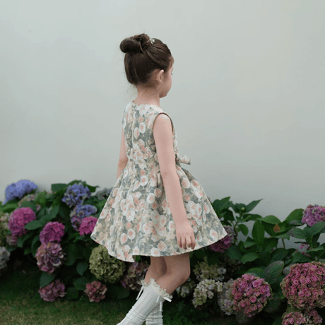 [予約] Antique Rose Jacquard Dress