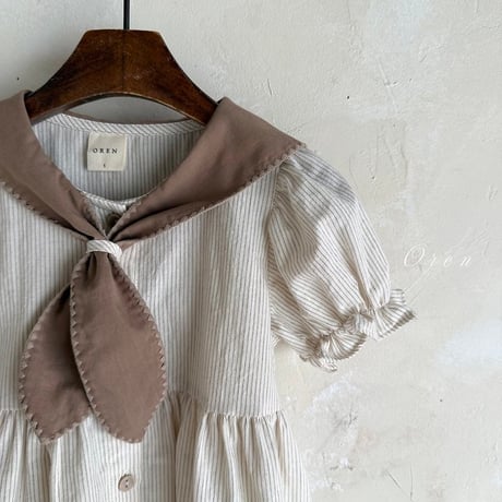 [予約] Pure Tie ST Dress (Kids) / OREN by Hibyebebe