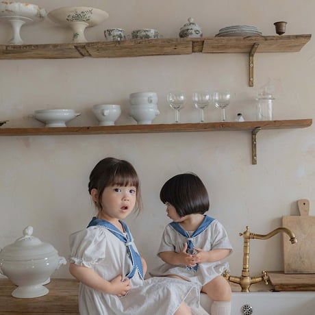 [予約] Pure Tie ST Dress (Kids) / OREN by Hibyebebe