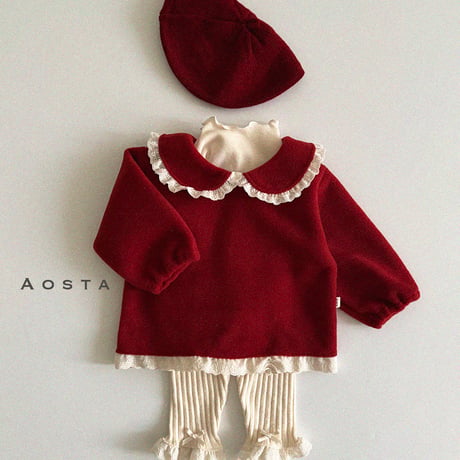 [即納] winter frill blouse  / Aosta  (ivory M_ size のみ)