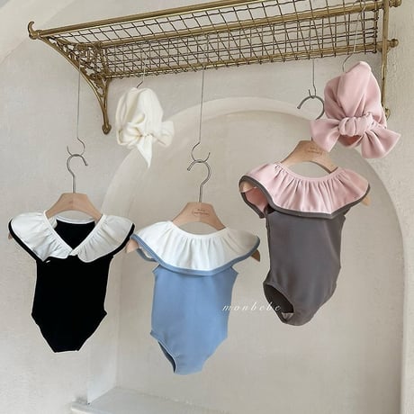 [予約] Multi-Balm Frill Swimsuit (Swim Cap Set) / Monbebe