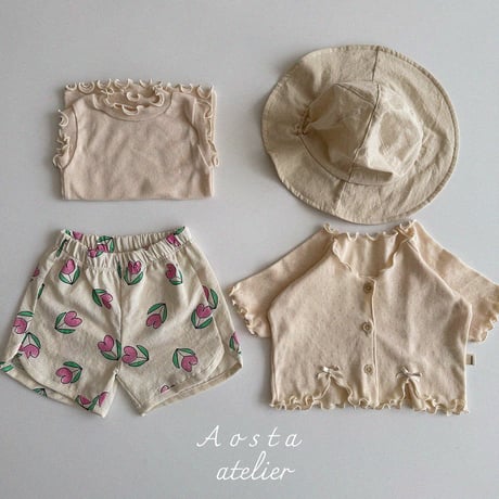 [即納] camellia cardigan / Aosta(ivory S,M,L,XL_pink S,M,L,XLのみ)