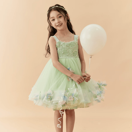 [予約] Mint Blossom Beaded Dress(+Wings)