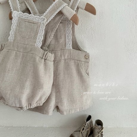 [予約] Pure Linen Suspender Suit / Monbebe