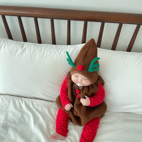 [即納]  Christmas suit + hat set (Rudolph) /Jea ya bebe