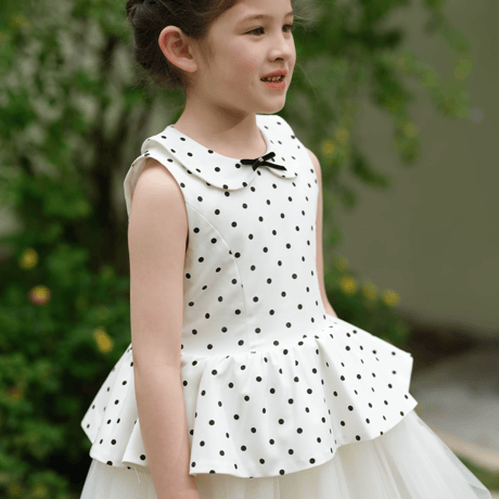 [予約] Polka Dot Peplum Dress