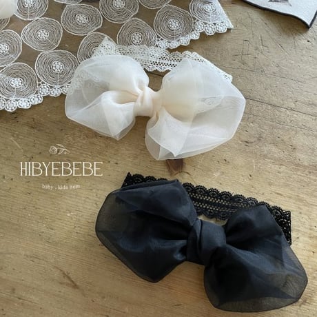 [即納]Organza Ribbon Hairband/ Hibyebebe