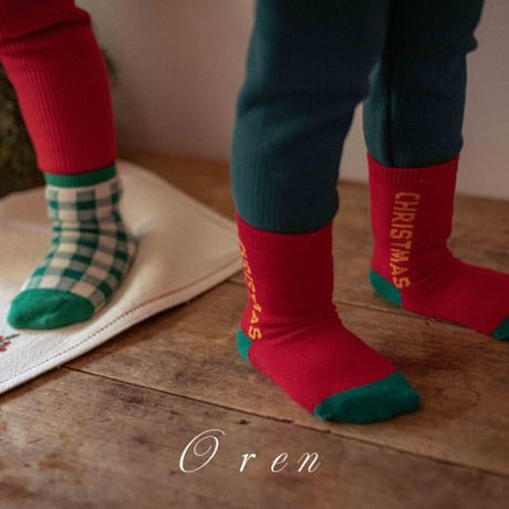 [予約] 5-piece Santa socks set / OREN by Hibyebebe