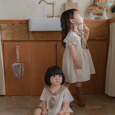 [予約] Pure Tie ST Dress (Kids) / OREN by Hibyebebe