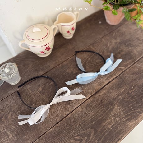 [予約]  ribbon headband /marron