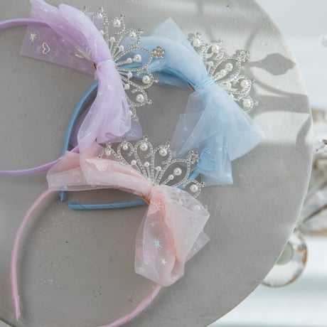 [予約] pearl crown ribbon hairband