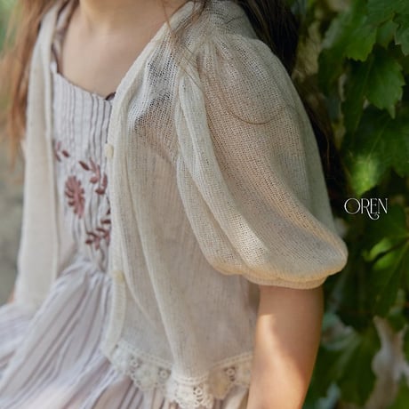 [予約] Chacha linen cardigan / OREN by Hibyebebe
